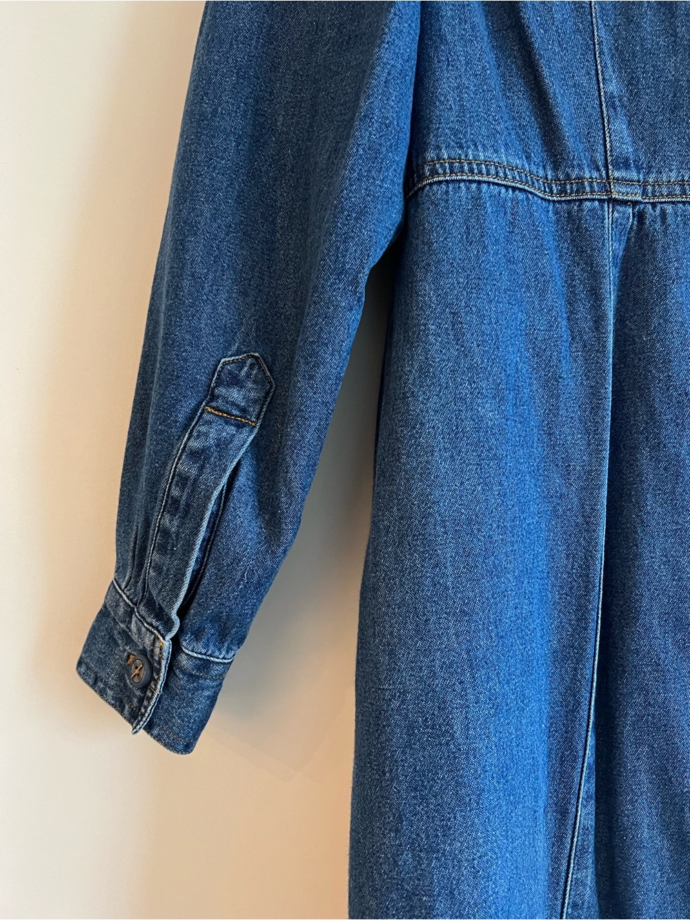 Maxi Denim Button-Front Shirt Dress - Blue Erika & Co Vintage - Picture 4 of 14